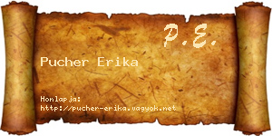 Pucher Erika névjegykártya